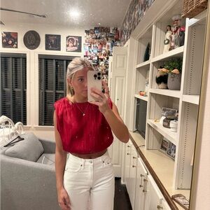 TCEC Vibrant Red Crop Top